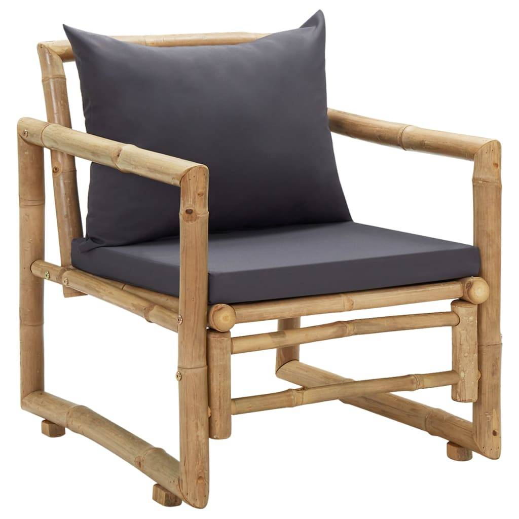 vidaXL Gartenstühle mit Kissen 2 Stk. Bambus