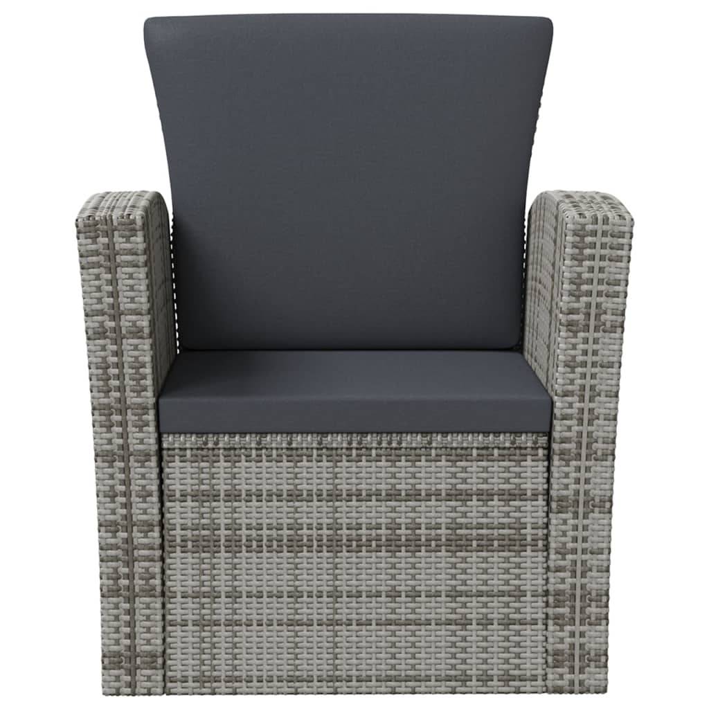 vidaXL 8-tlg. Garten-Lounge-Set mit Kissen Poly Rattan Grau