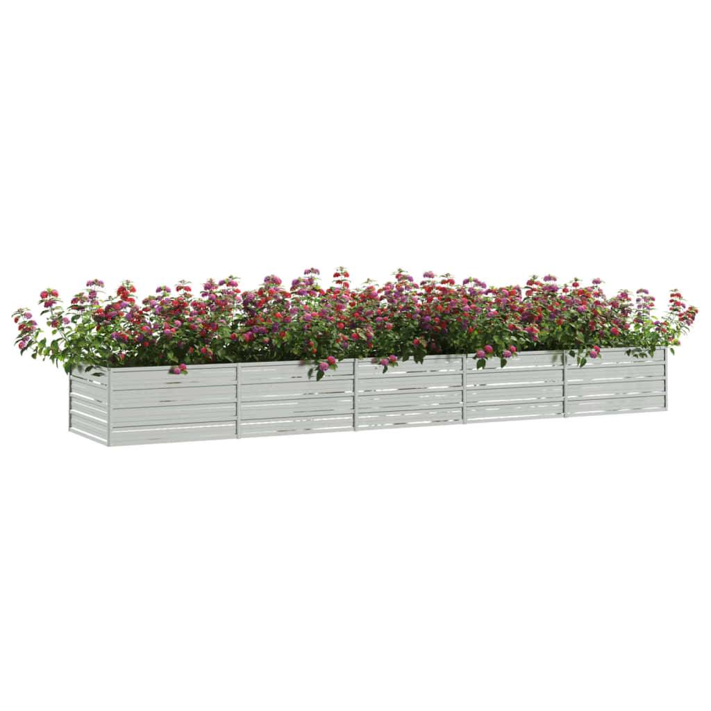 vidaXL Garten-Hochbeet 400x80x45 cm Verzinkter Stahl Silber