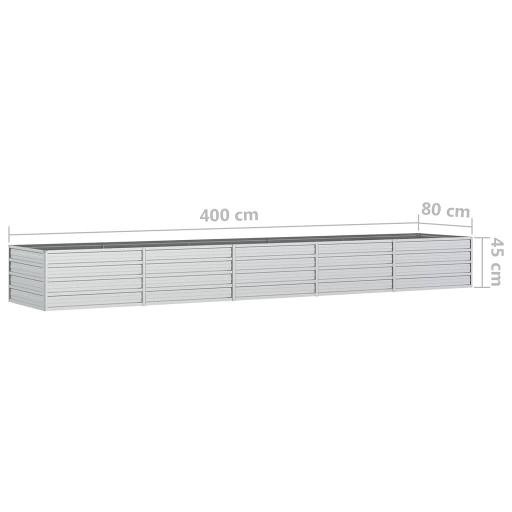 vidaXL Garten-Hochbeet 400x80x45 cm Verzinkter Stahl Silber