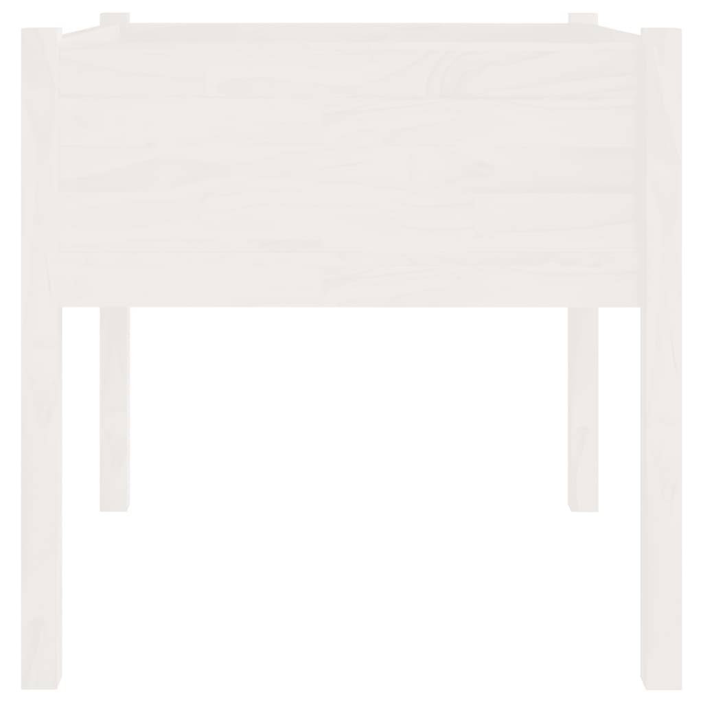 vidaXL Pflanzkübel Weiß 70x70x70 cm Massivholz Kiefer