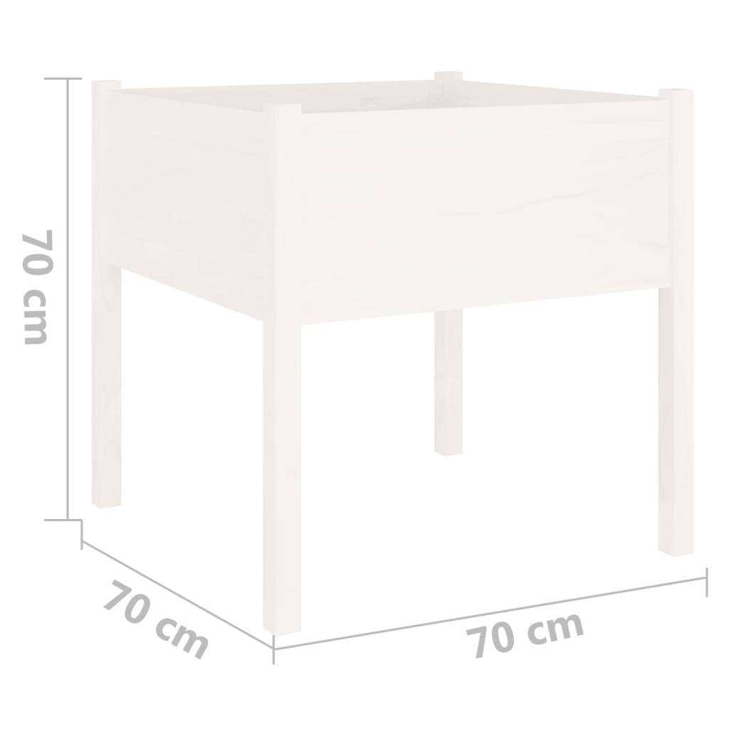 vidaXL Pflanzkübel Weiß 70x70x70 cm Massivholz Kiefer