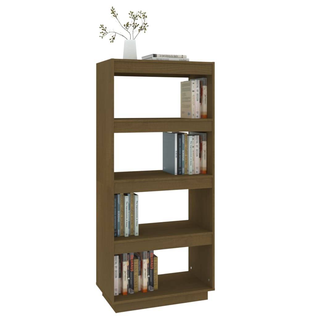 vidaXL Bücherregal/Raumteiler Honigbraun 60x35x135 Massivholz Kiefer