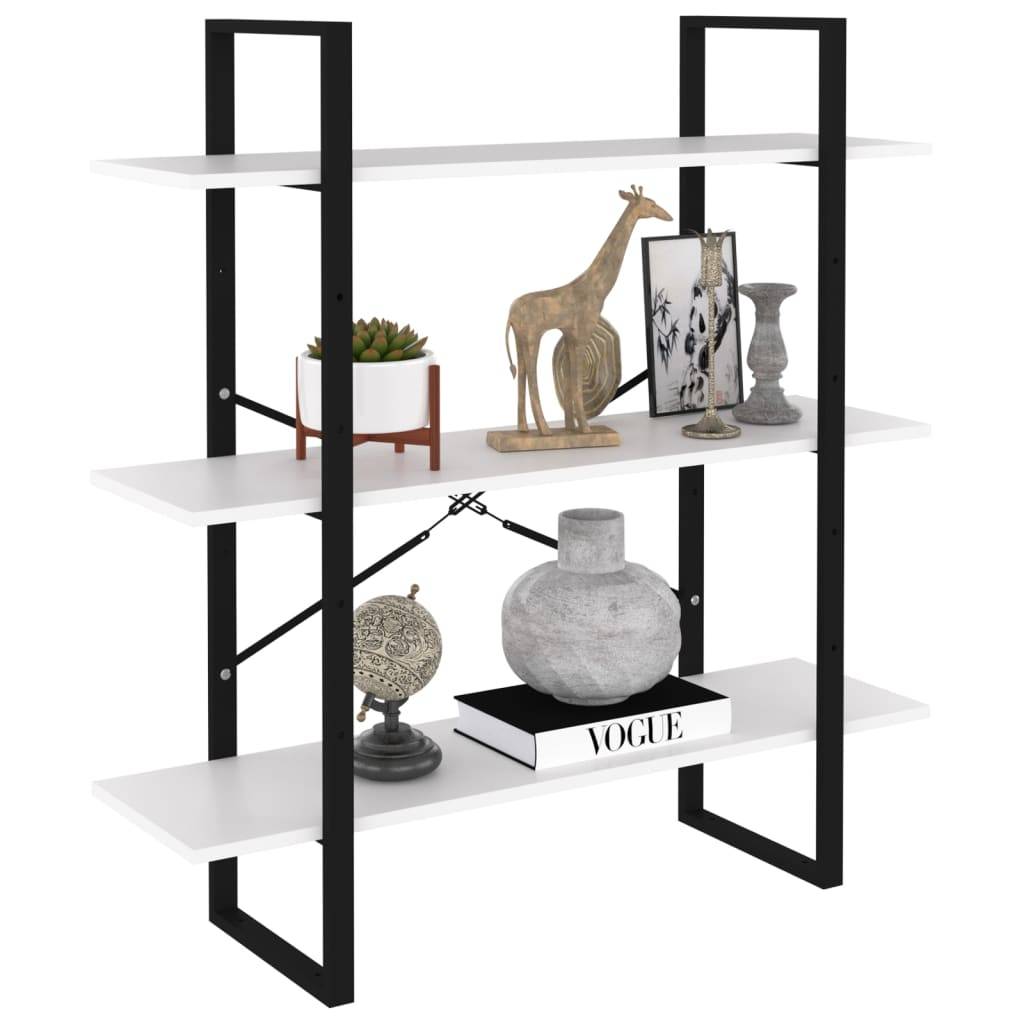 vidaXL Bücherregal Weiß 100x30x105 cm Holzwerkstoff