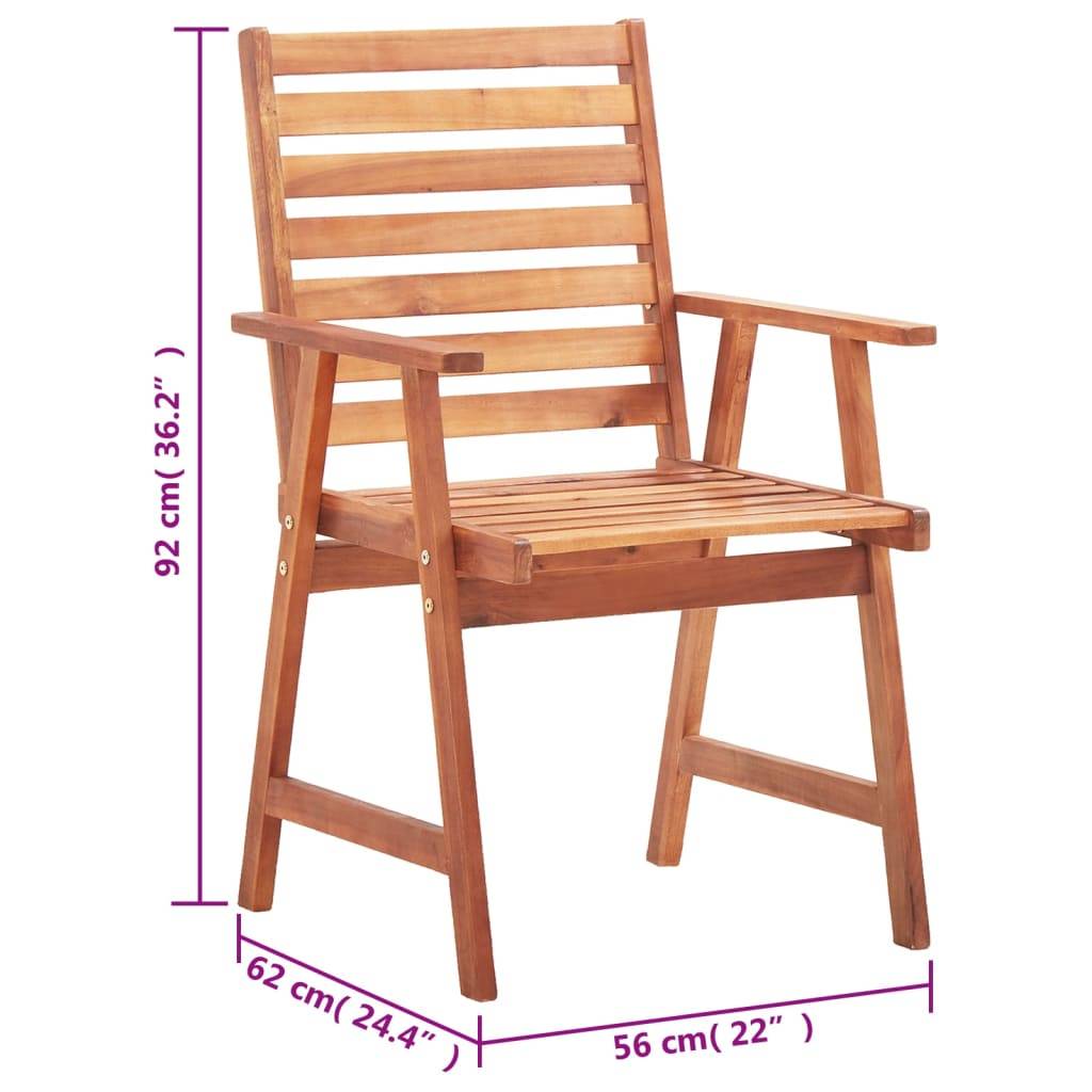 vidaXL Garten-Essstühle 3 Stk. mit Kissen Massivholz Akazie
