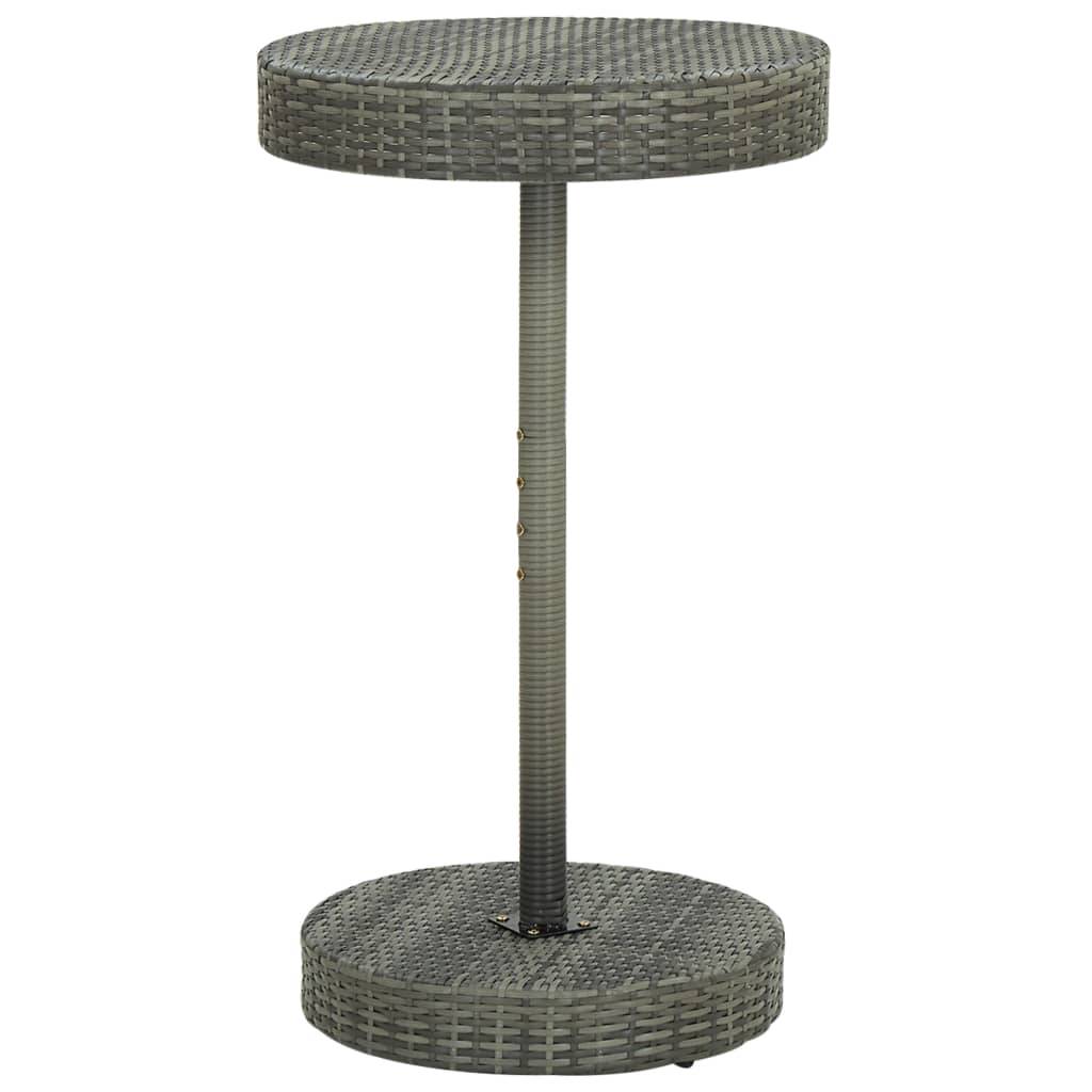 vidaXL 3-tlg. Gartenbar-Set mit Kissen Poly Rattan Grau