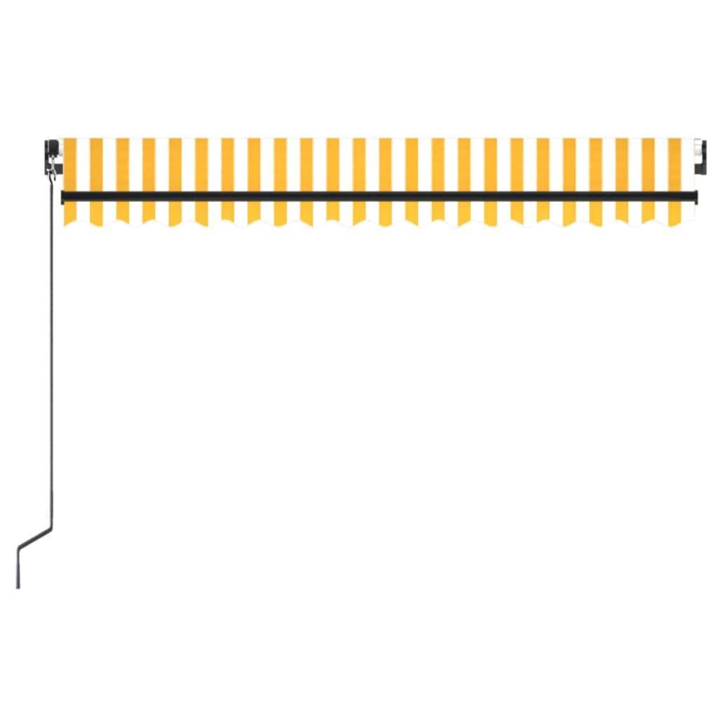 vidaXL Markise Manuell Einziehbar 400x350 cm Gelb und Weiß