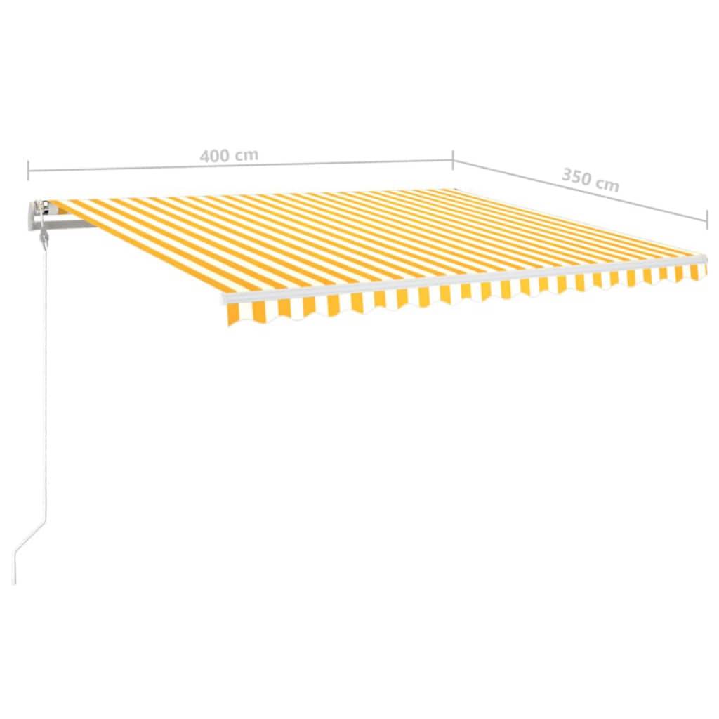 vidaXL Automatische Markise mit LED & Windsensor 400x350 Gelb/Weiß