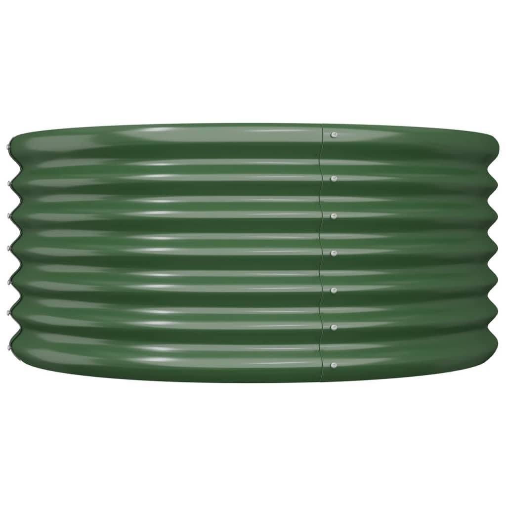 vidaXL Pflanzkübel Pulverbeschichteter Stahl 80x80x36 cm Grün