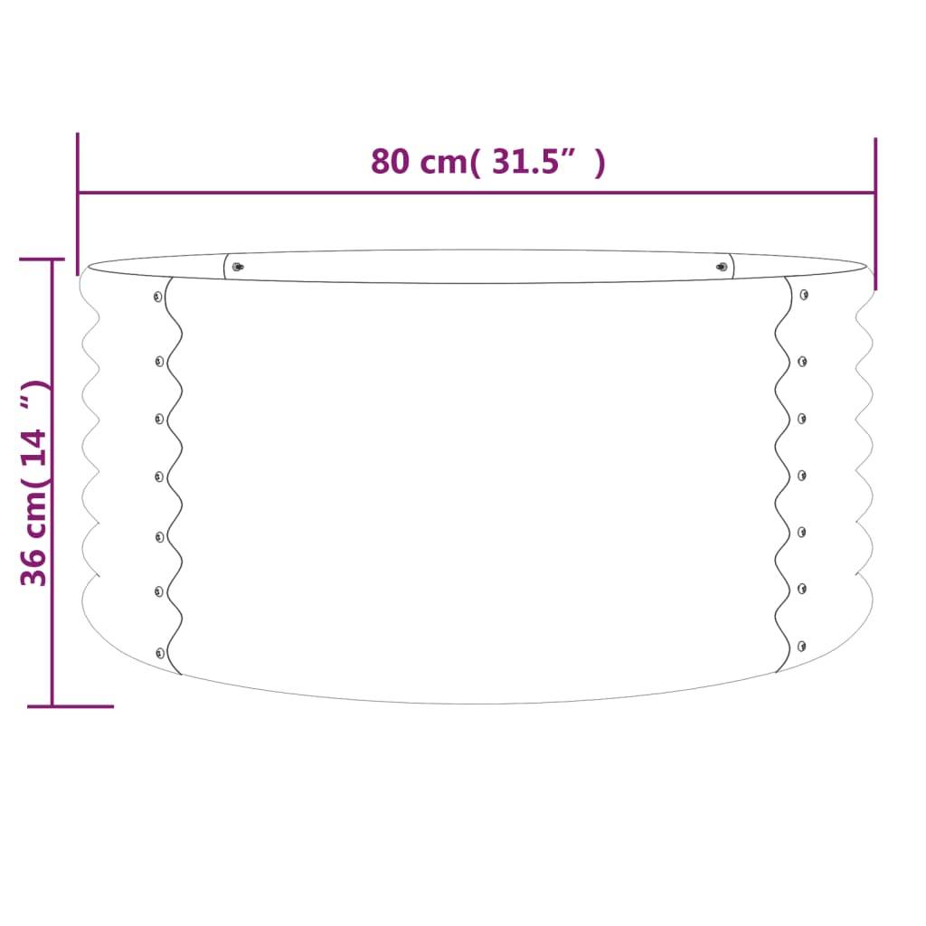 vidaXL Pflanzkübel Pulverbeschichteter Stahl 80x80x36 cm Grau