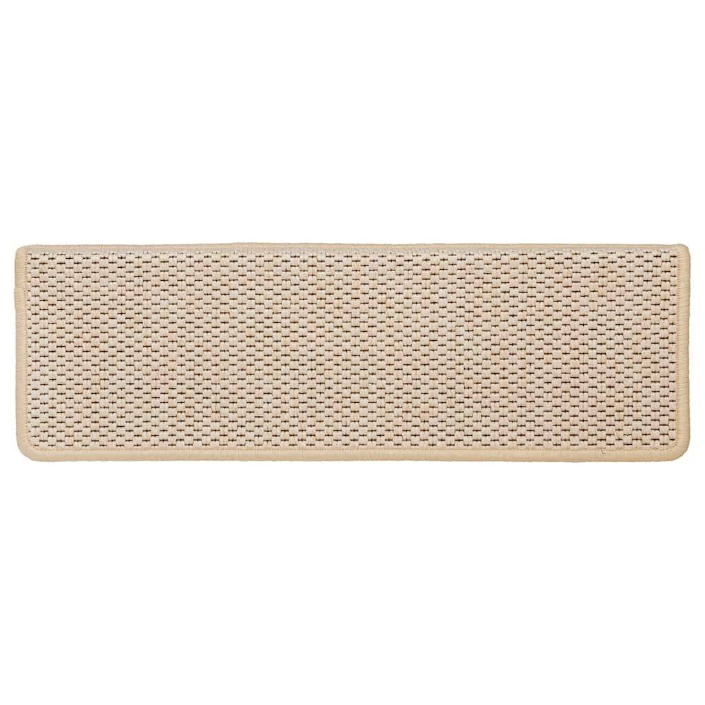 vidaXL Treppenmatten Selbstklebend Sisal-Optik 15 Stk. 65x21x4cm Creme