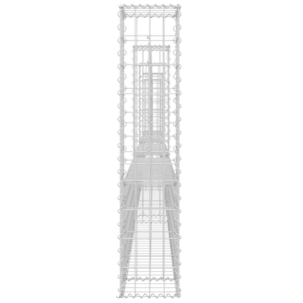 vidaXL Gabionenkorb U-Form mit 5 Säulen Eisen 500x20x100 cm