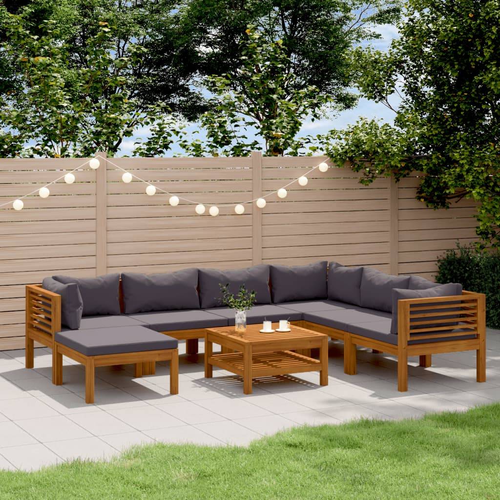 vidaXL 8-tlg. Garten-Lounge-Set mit Auflage Massivholz Akazie