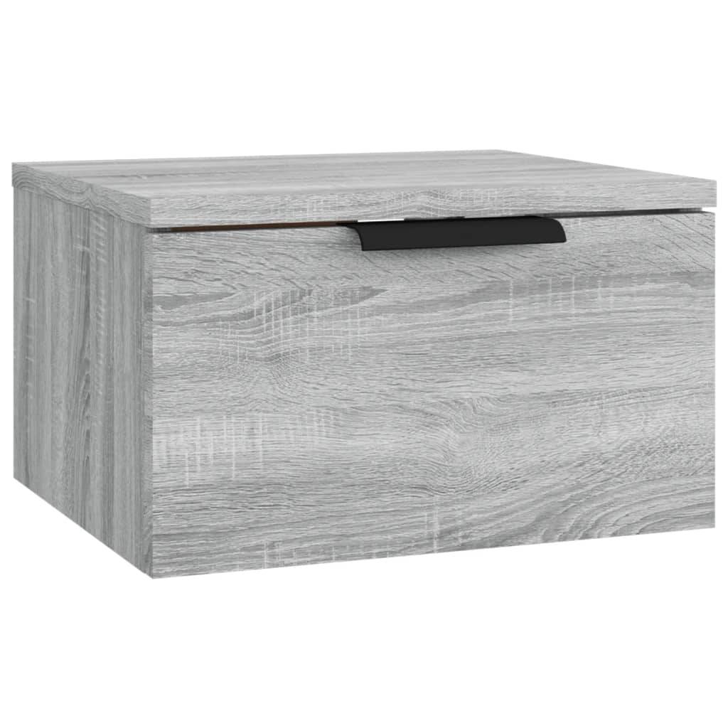 vidaXL Wand-Nachttische 2 Stk. Grau Sonoma 34x30x20 cm