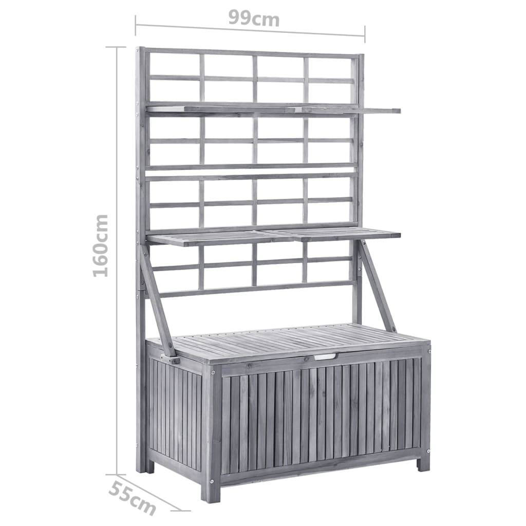 vidaXL Aufbewahrungstruhe mit Rankgitter 99x55x160cm Massivholz Akazie