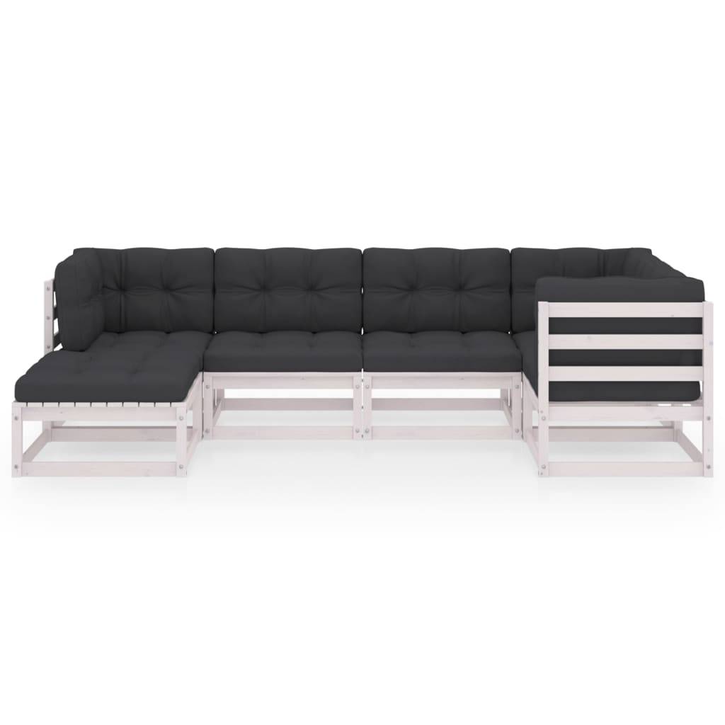 vidaXL 6-tlg. Garten-Lounge-Set mit Kissen Massivholz Kiefer
