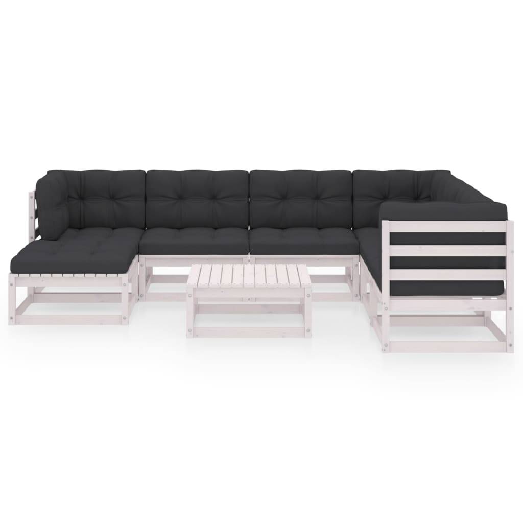 vidaXL 8-tlg. Garten-Lounge-Set mit Kissen Massivholz Kiefer