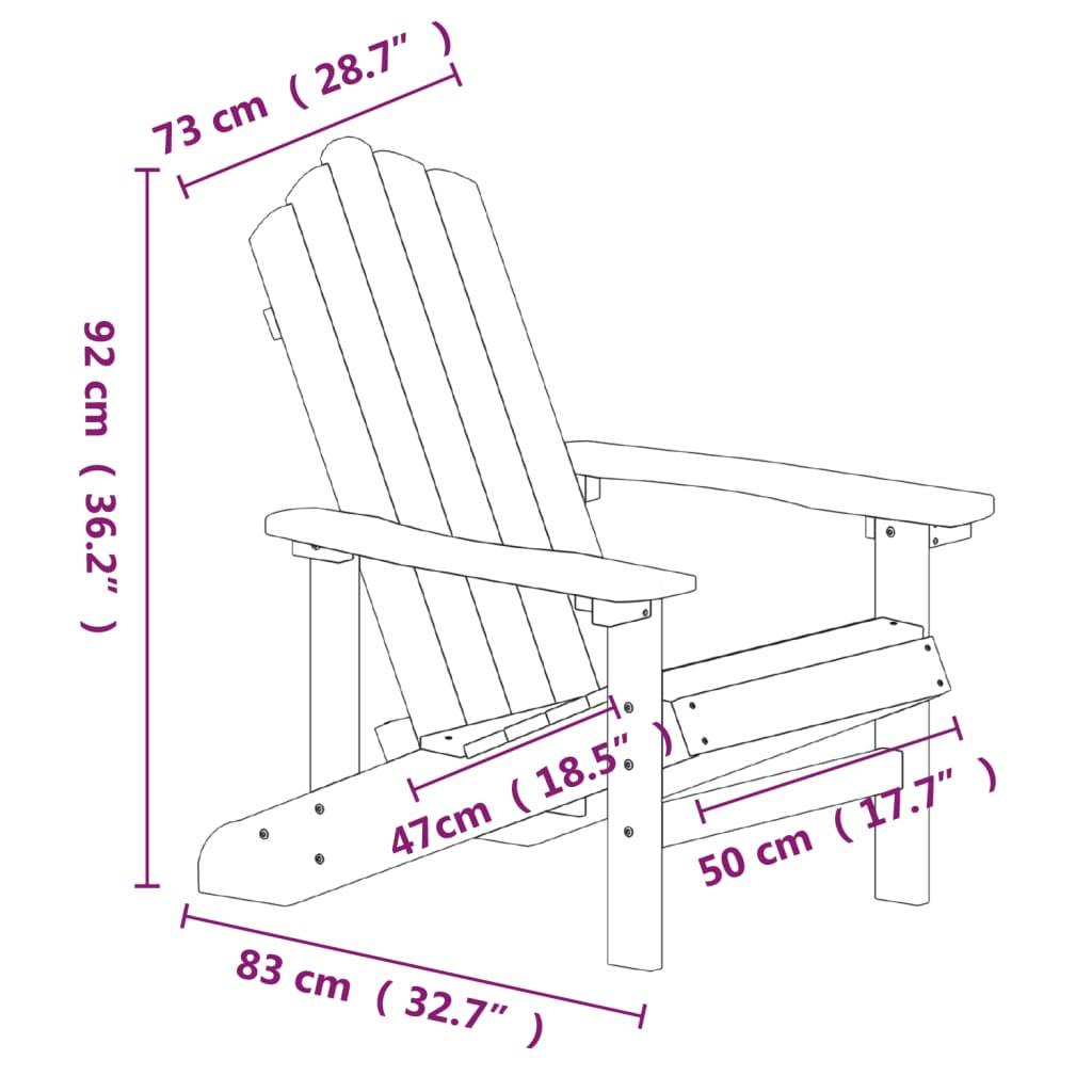 vidaXL Adirondack-Gartenstuhl mit Tisch HDPE Anthrazit