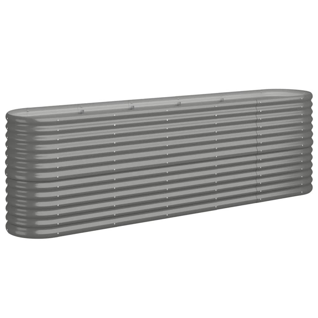 vidaXL Hochbeet Pulverbeschichteter Stahl 224x40x68 cm Grau