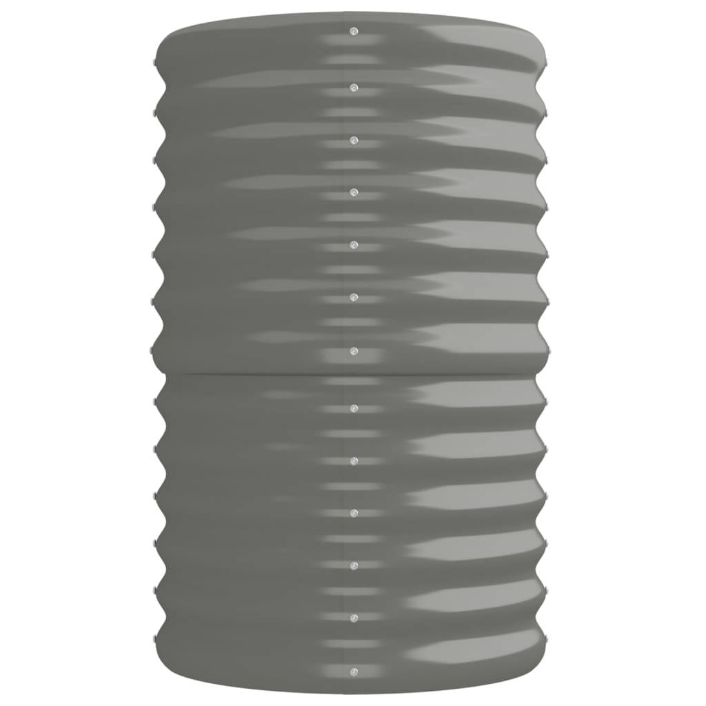 vidaXL Hochbeet Pulverbeschichteter Stahl 224x40x68 cm Grau