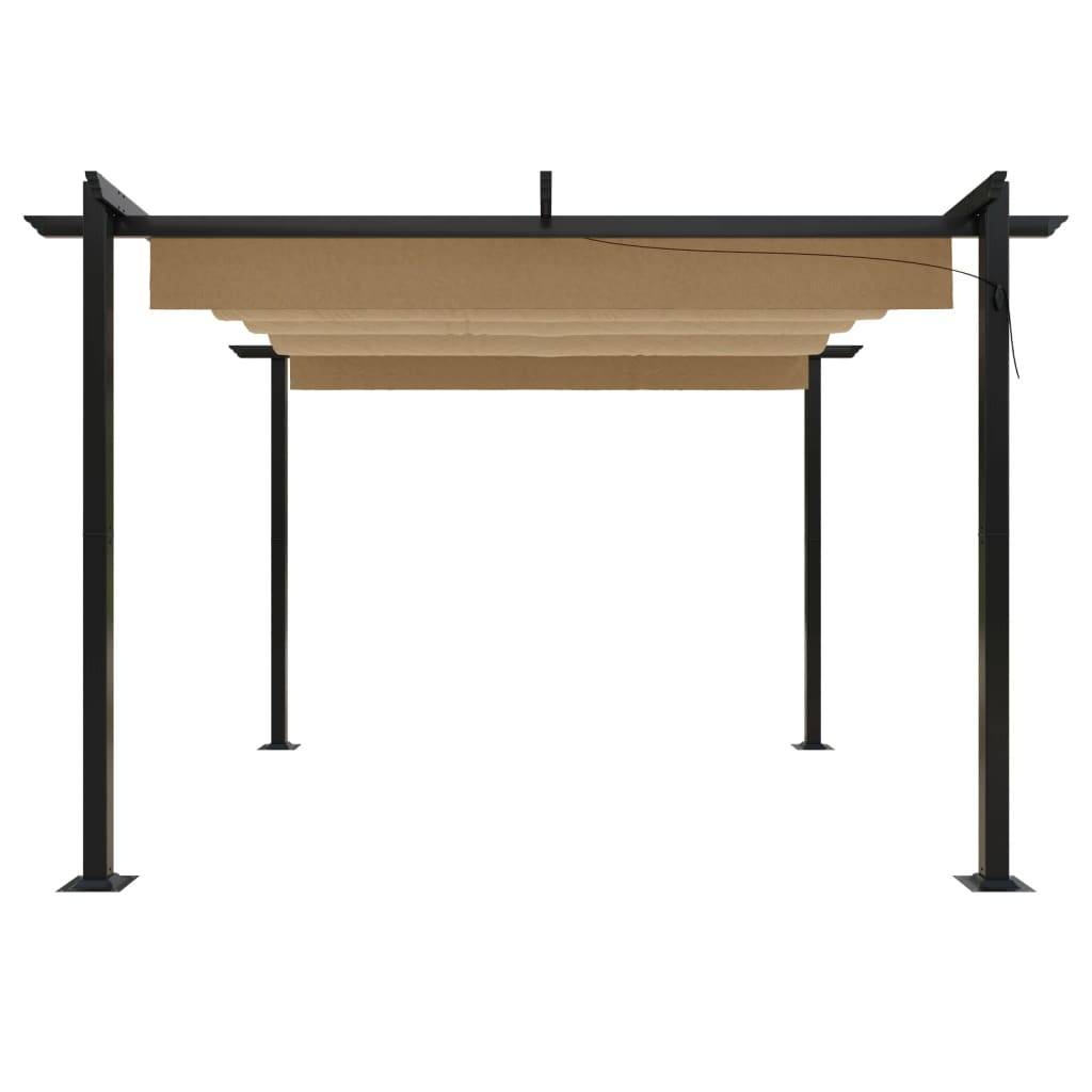 vidaXL Pavillon mit Ausziehbarem Dach 3x3 m Taupe