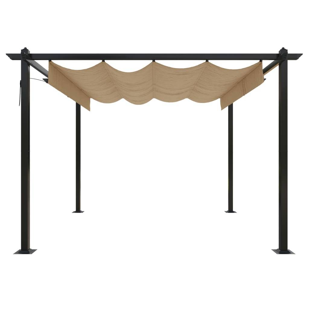 vidaXL Pavillon mit Ausziehbarem Dach 3x3 m Taupe