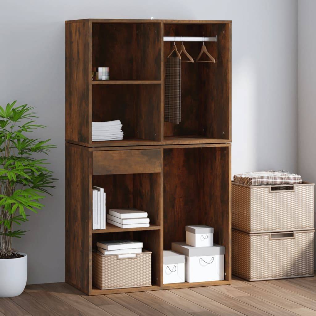 vidaXL Regal für Schminktisch Räuchereiche 80x40x65 cm Holzwerkstoff