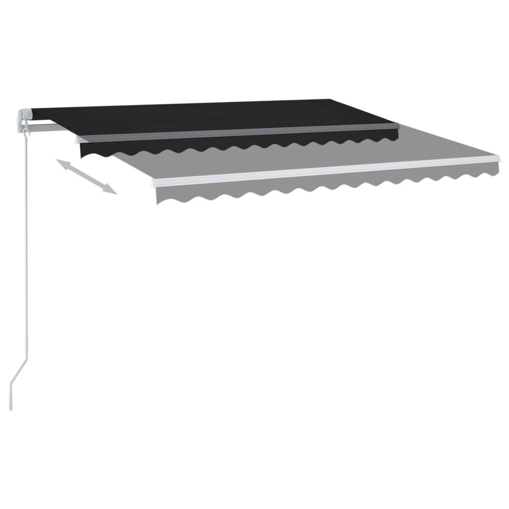 vidaXL Markise Manuell Einziehbar mit LED 300x250 cm Anthrazit