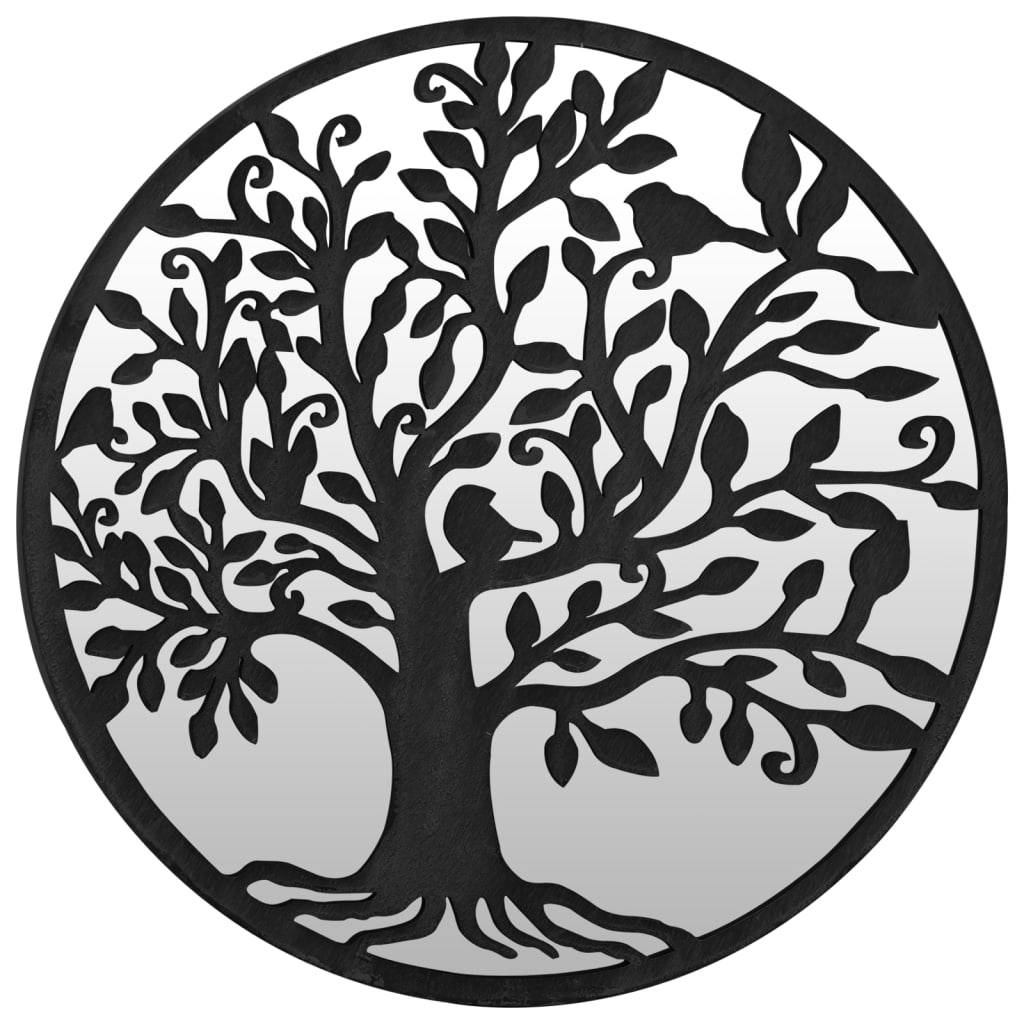 vidaXL Spiegel Schwarz 60x2,5 cm Eisen Rund für den Innenbereich