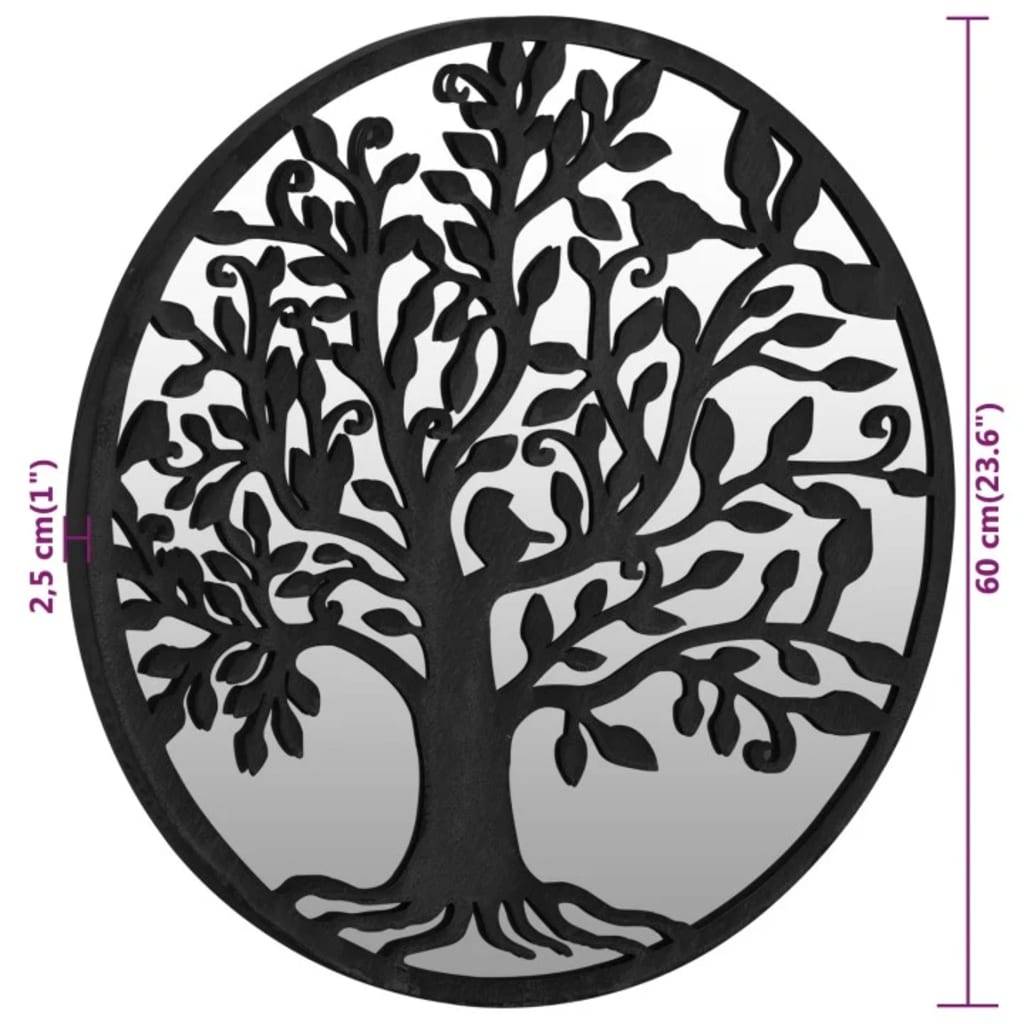 vidaXL Gartenspiegel Schwarz 60x2,5 cm Eisen Rund