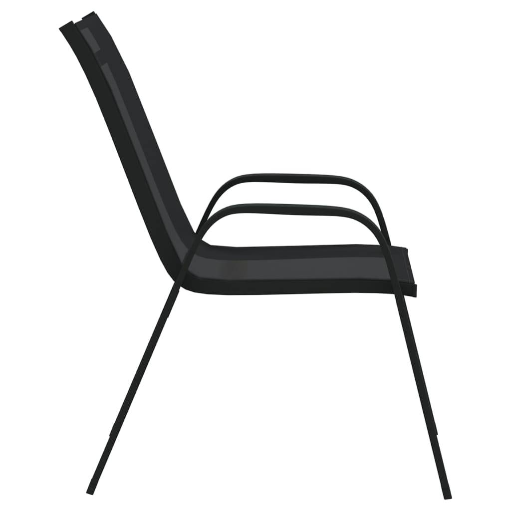 vidaXL Stapelbare Gartenstühle 4 Stk. Schwarz Textilene