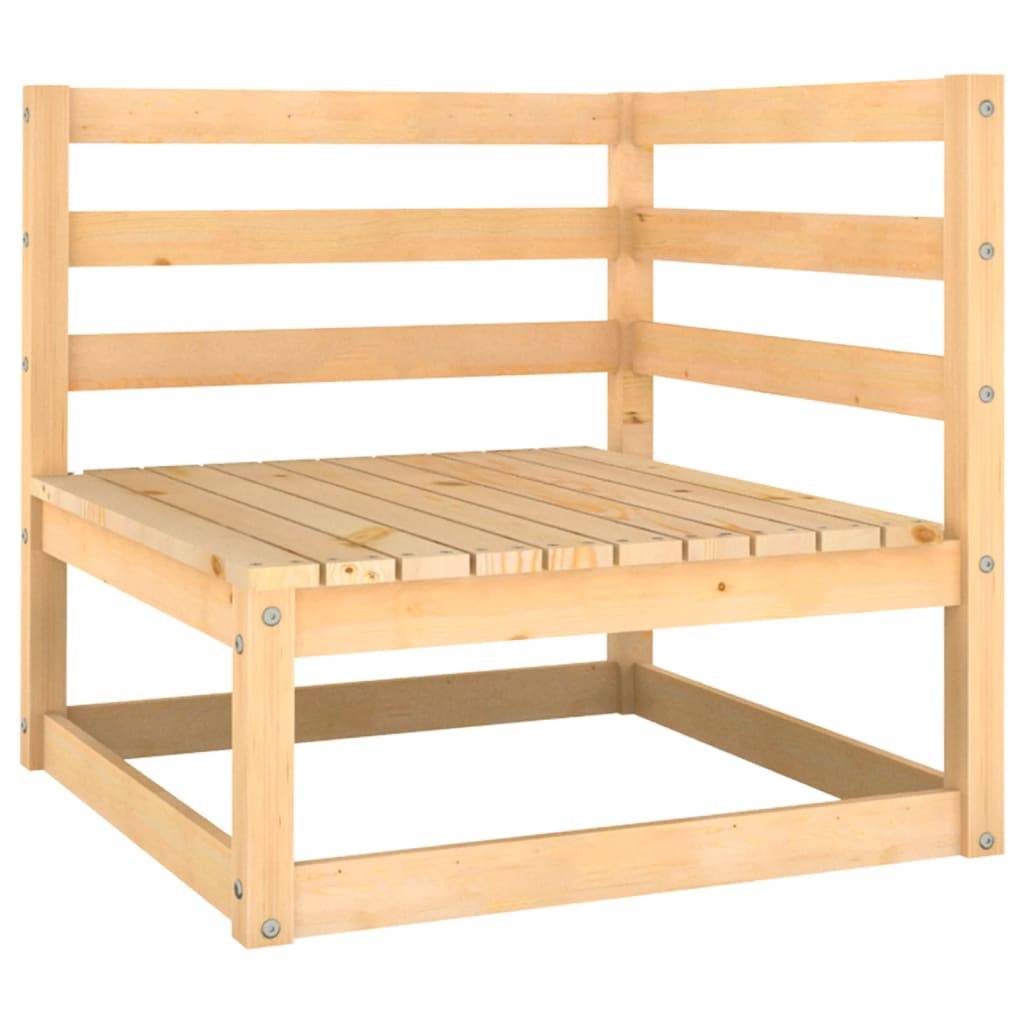 vidaXL Garten-Ecksofa mit Grauen Kissen Massivholz Kiefer