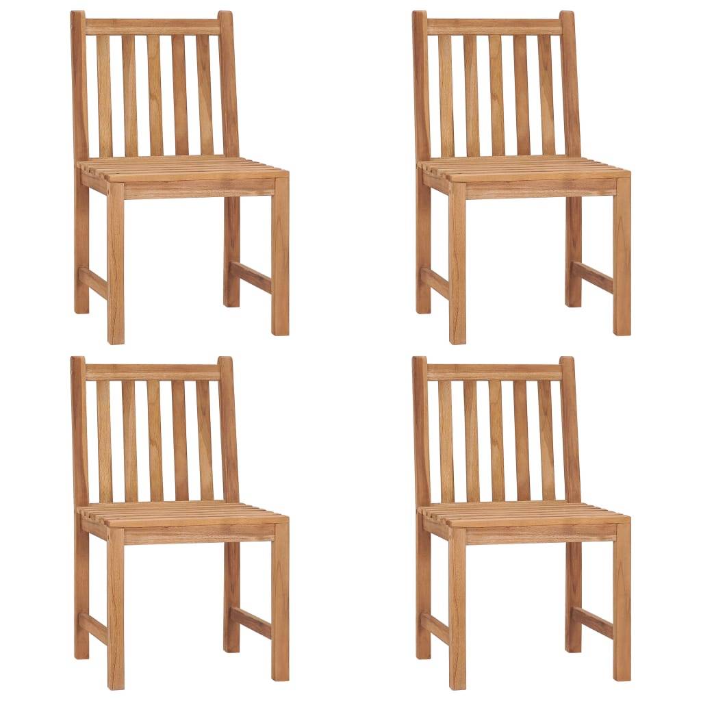 vidaXL Gartenstühle 4 Stk. mit Kissen Massivholz Teak