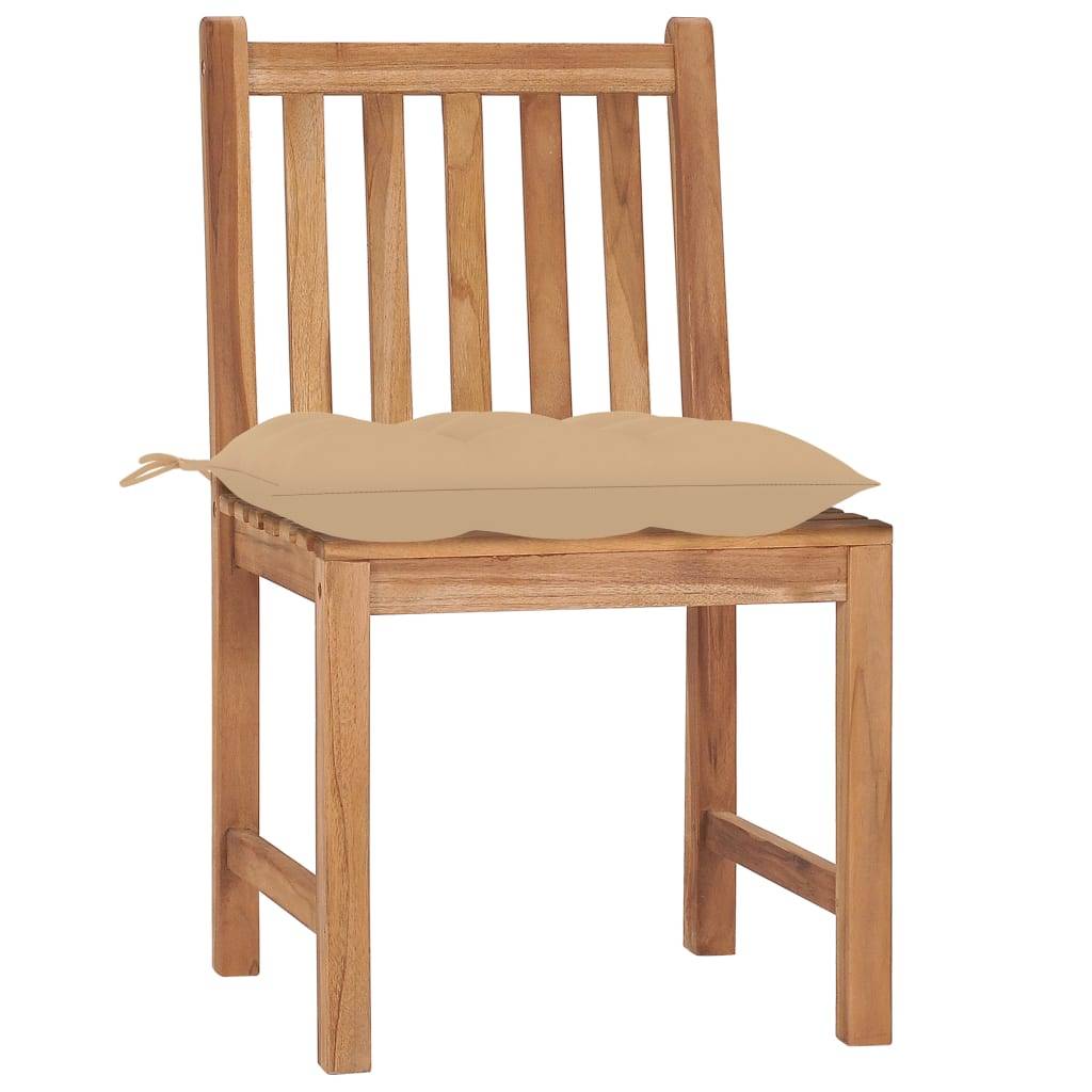 vidaXL Gartenstühle 6 Stk. mit Kissen Massivholz Teak