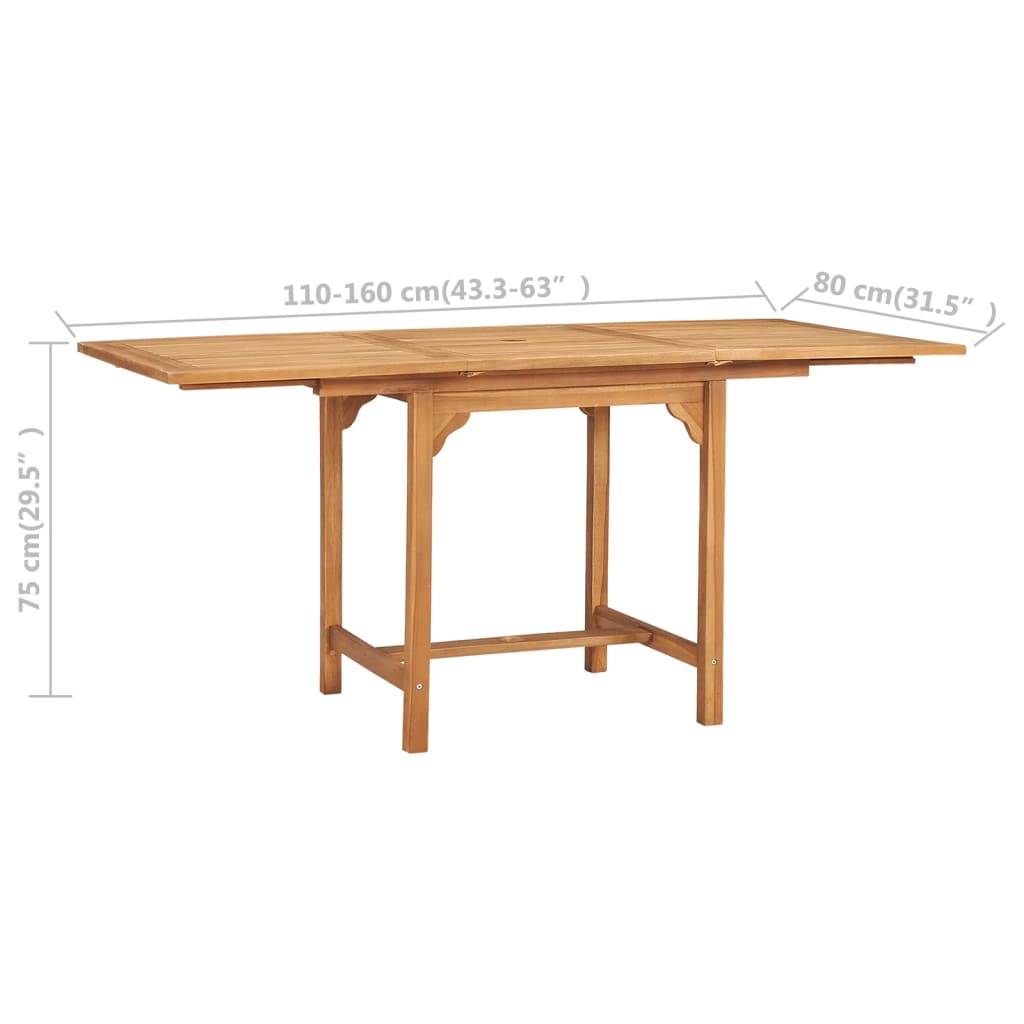 vidaXL 5-tlg. Garten-Essgruppe Massivholz Teak