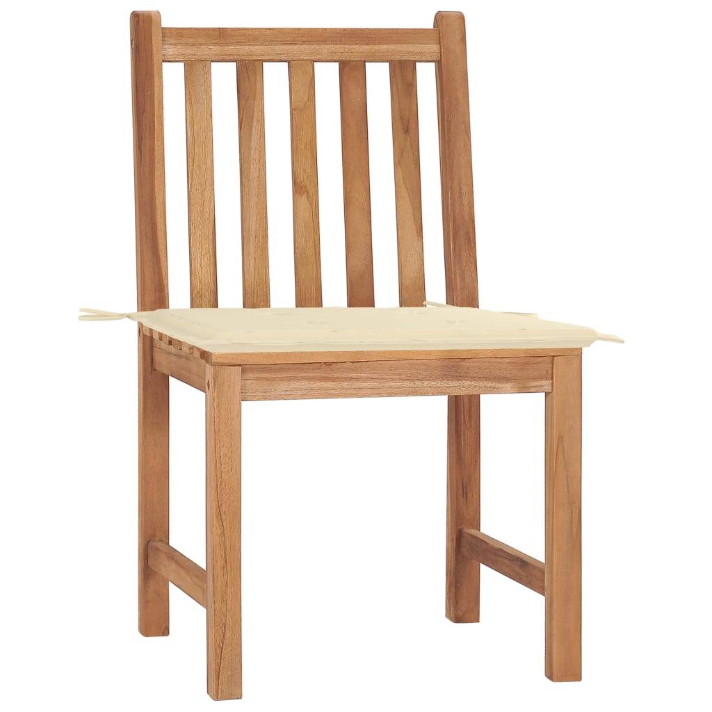 vidaXL Gartenstühle 2 Stk. mit Kissen Massivholz Teak