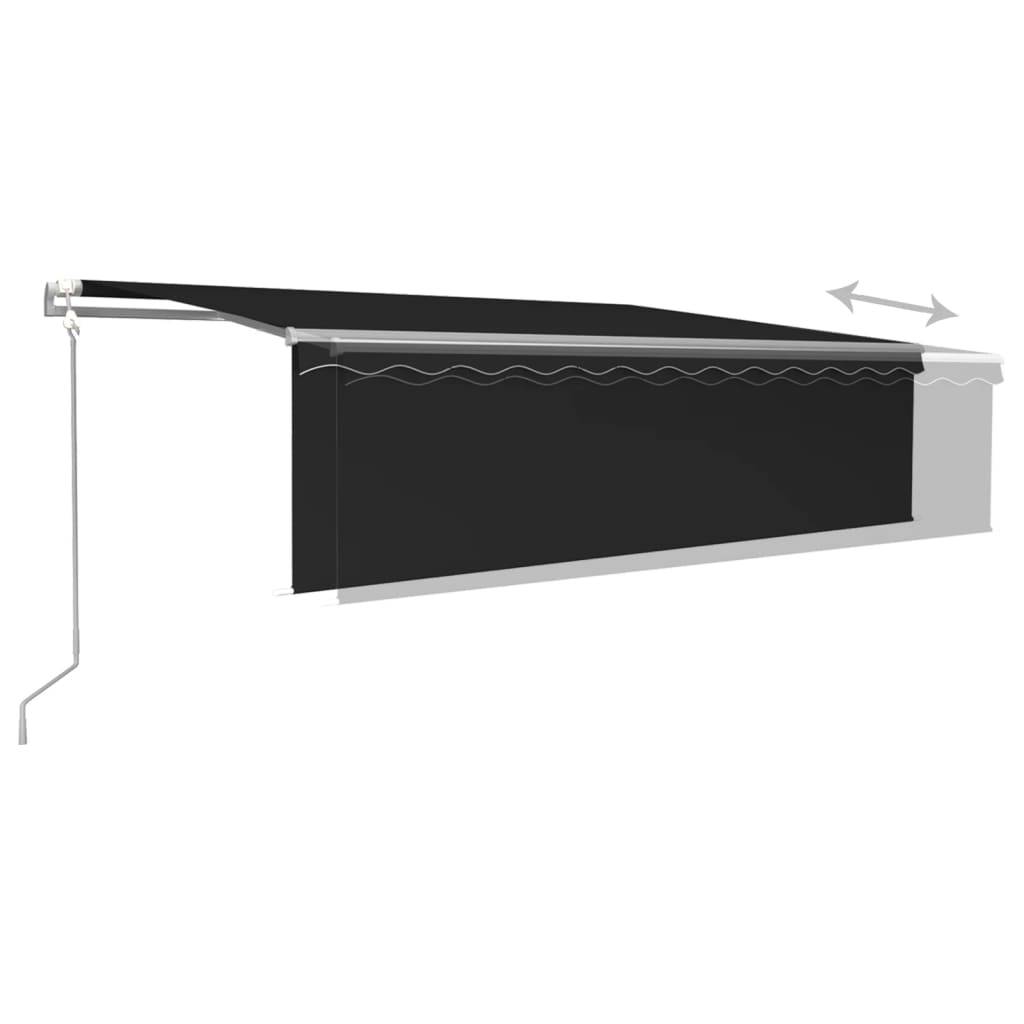 vidaXL Markise Automatisch mit Rollo LED Windsensor 5x3m Anthrazit