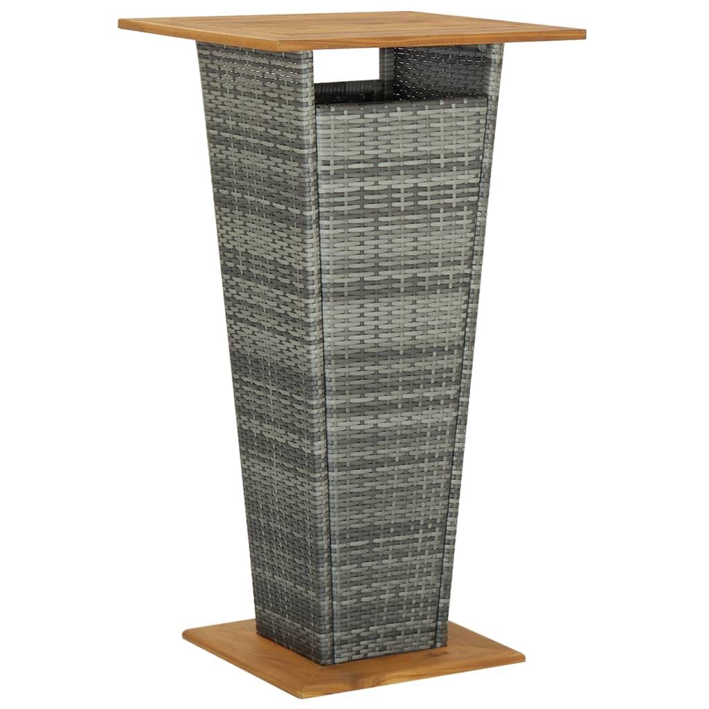 vidaXL 5-tlg. Gartenbar-Set mit Kissen Poly Rattan Grau