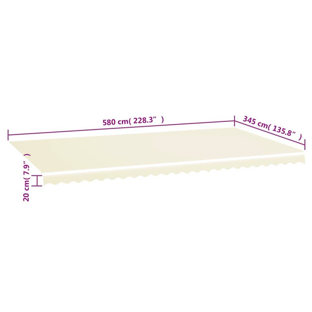 vidaXL Markisenbespannung Creme 6x3,5 m