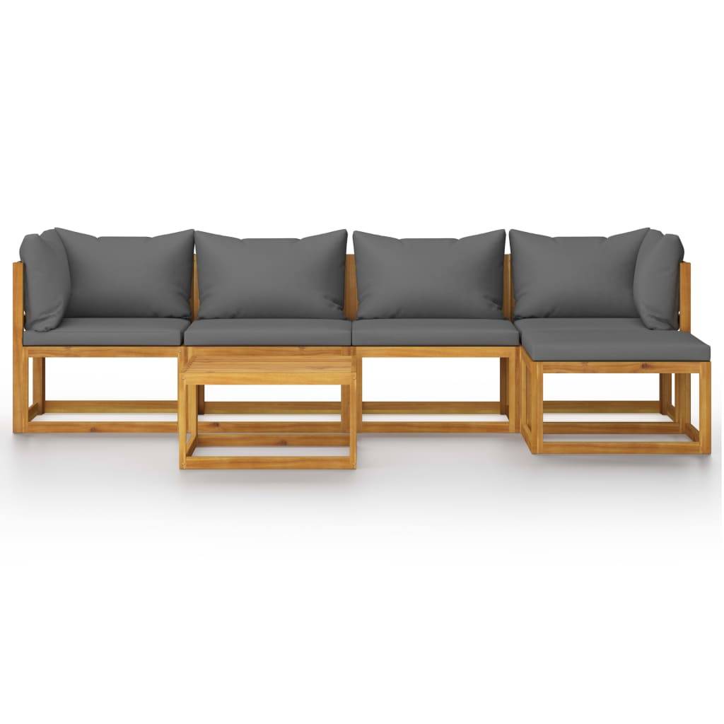 vidaXL 7-tlg. Garten-Lounge-Set mit Auflage Massivholz Akazie