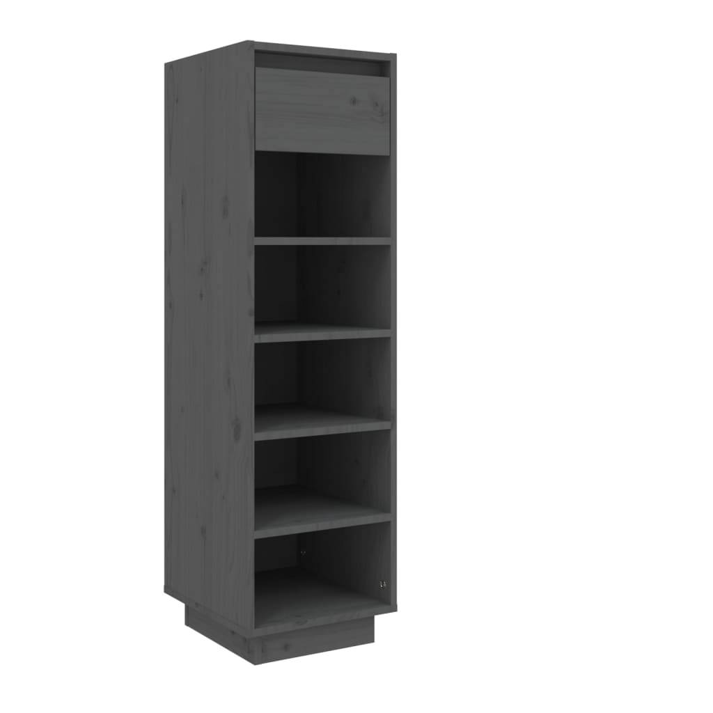 vidaXL Schuhregal Grau 30x34x105 cm Massivholz Kiefer