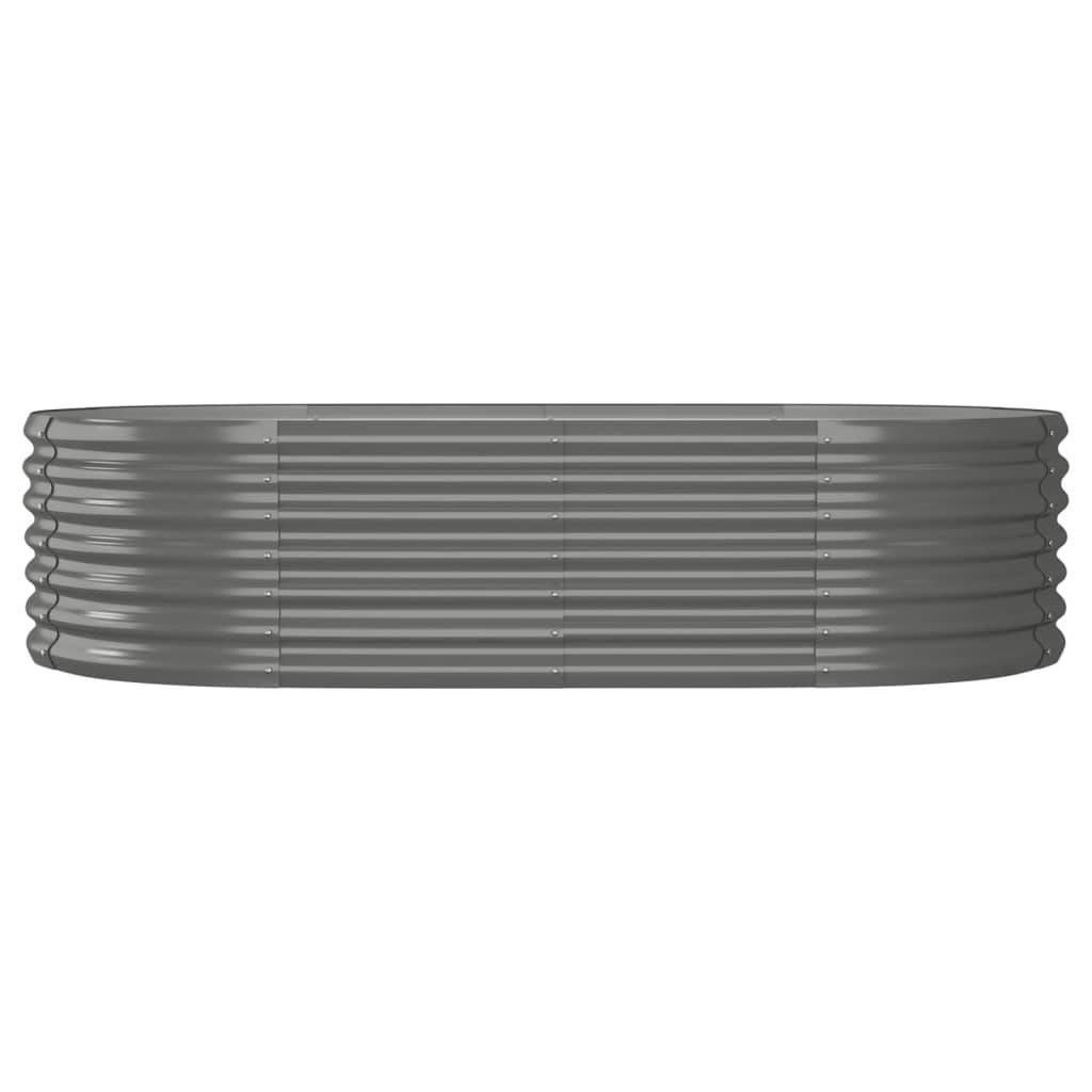 vidaXL Hochbeet Pulverbeschichteter Stahl 152x80x36 cm Grau