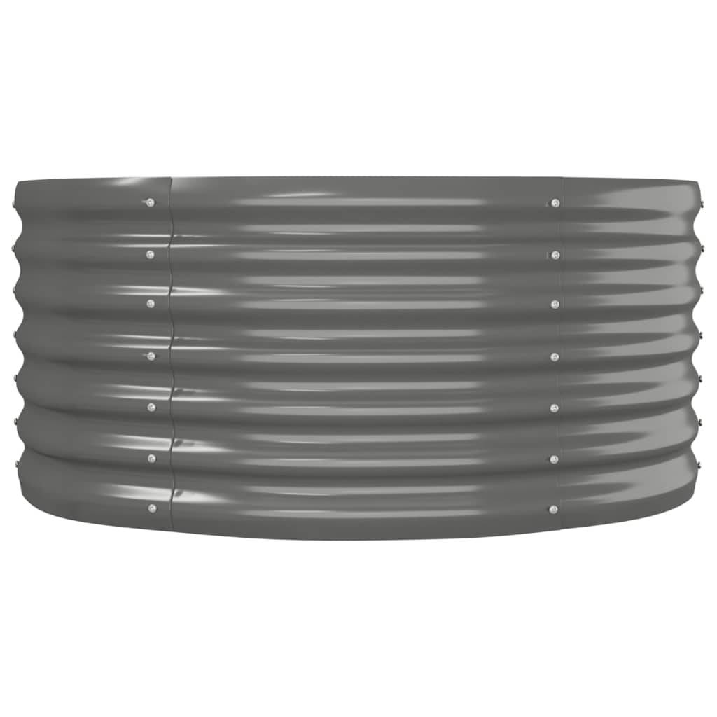 vidaXL Hochbeet Pulverbeschichteter Stahl 152x80x36 cm Grau