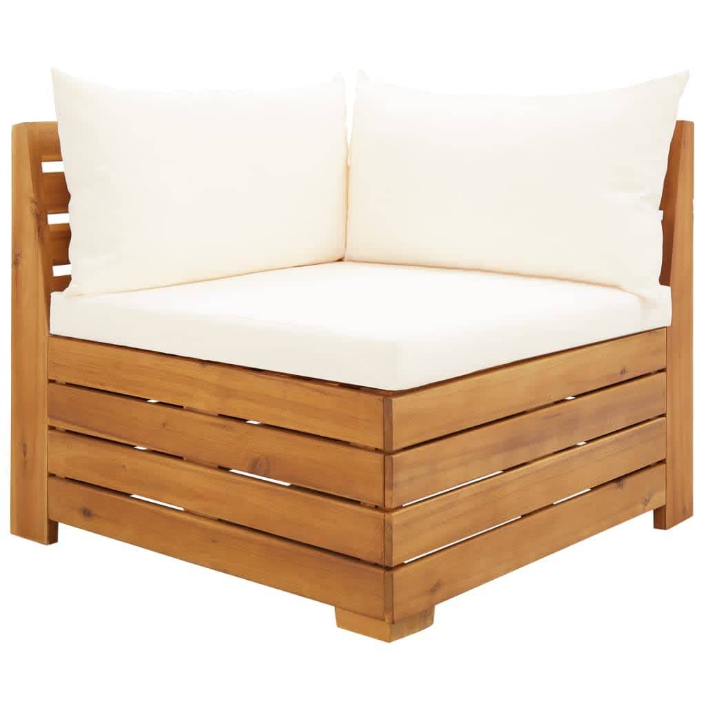 vidaXL 2-tlg. Garten-Lounge-Set mit Kissen Massivholz Akazie