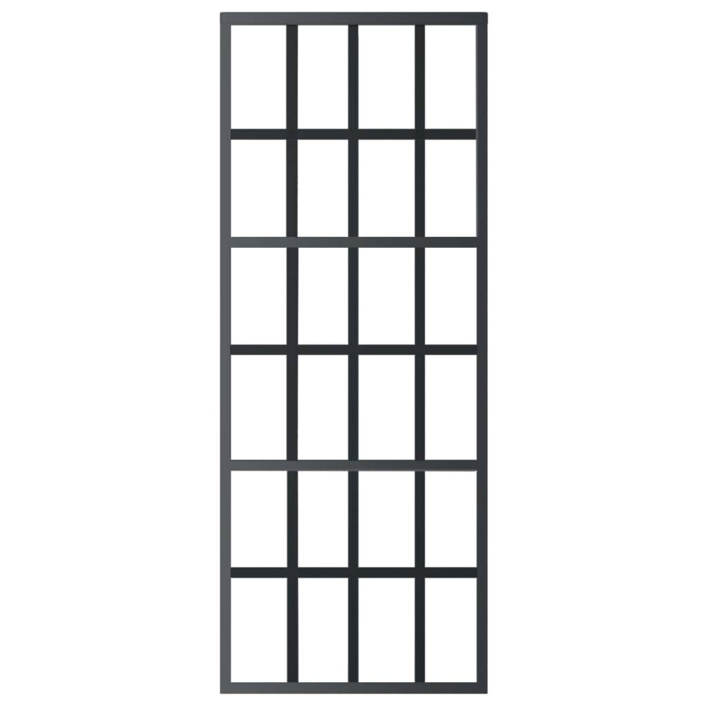 vidaXL Schiebetür mit Beschlag ESG-Glas & Aluminium 76x205 cm