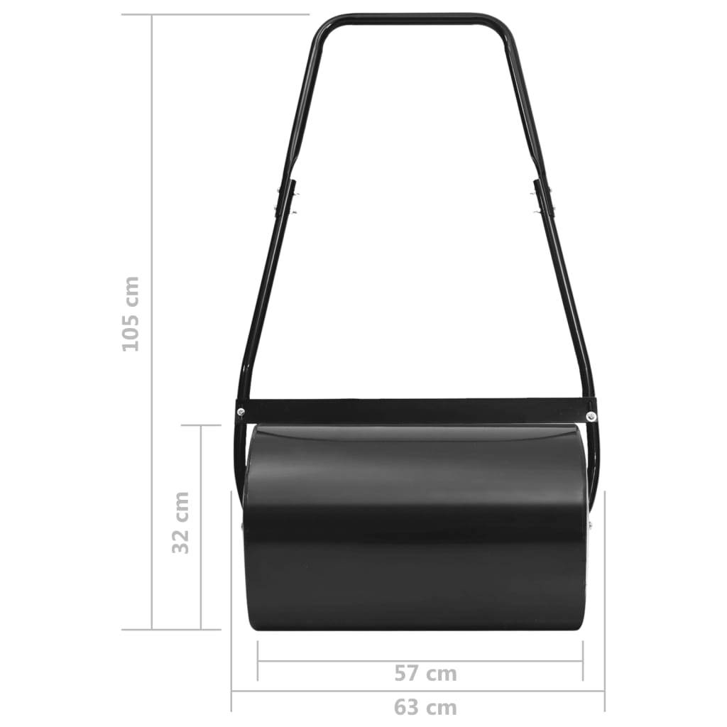 vidaXL Rasenwalze Schwarz 63 cm 50 L