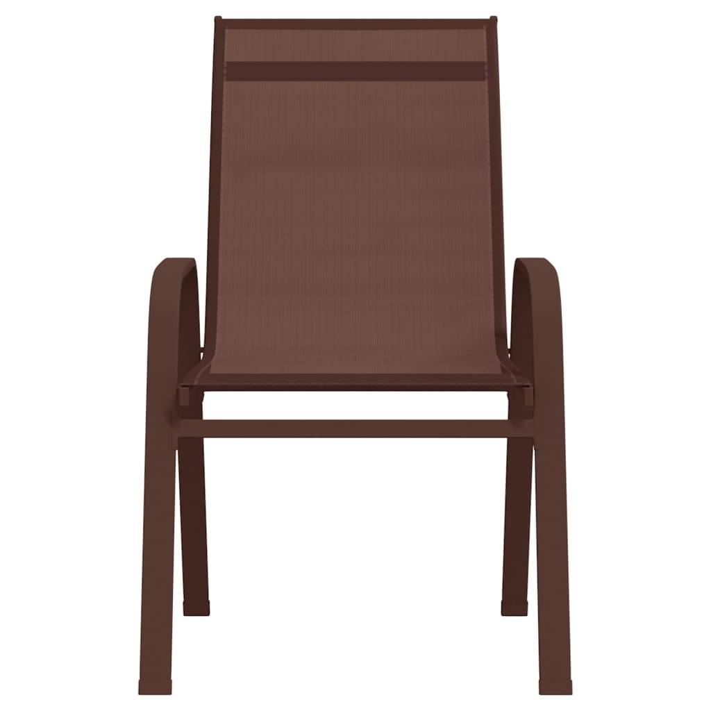 vidaXL Stapelbare Gartenstühle 2 Stk. Braun Textilene