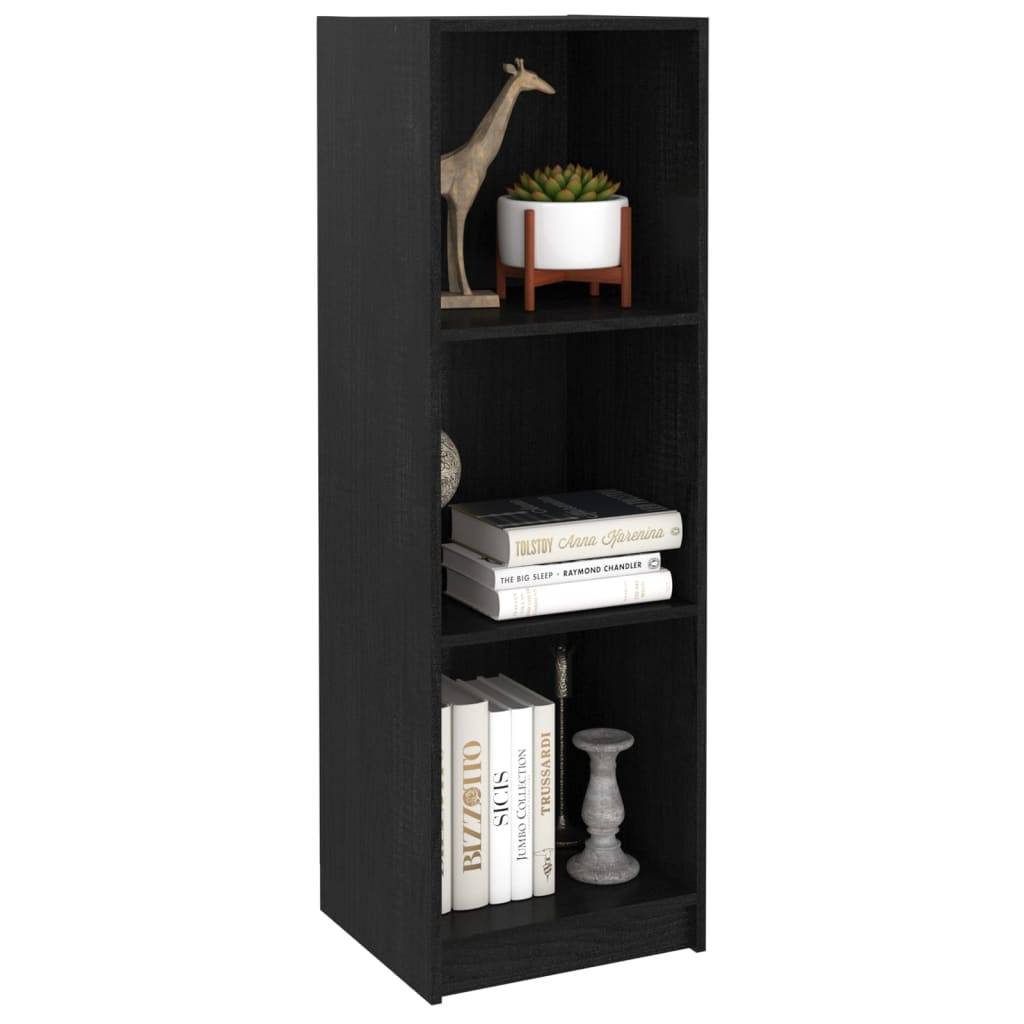 vidaXL Bücherregal/Raumteiler Schwarz 36x33x110 cm Massivholz Kiefer