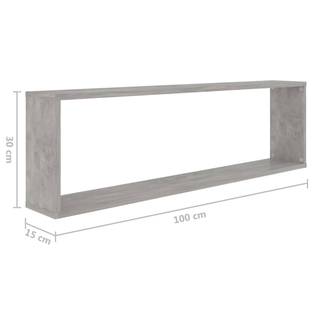 vidaXL Würfelregale 4 Stk. Betongrau 100x15x30 cm Holzwerkstoff