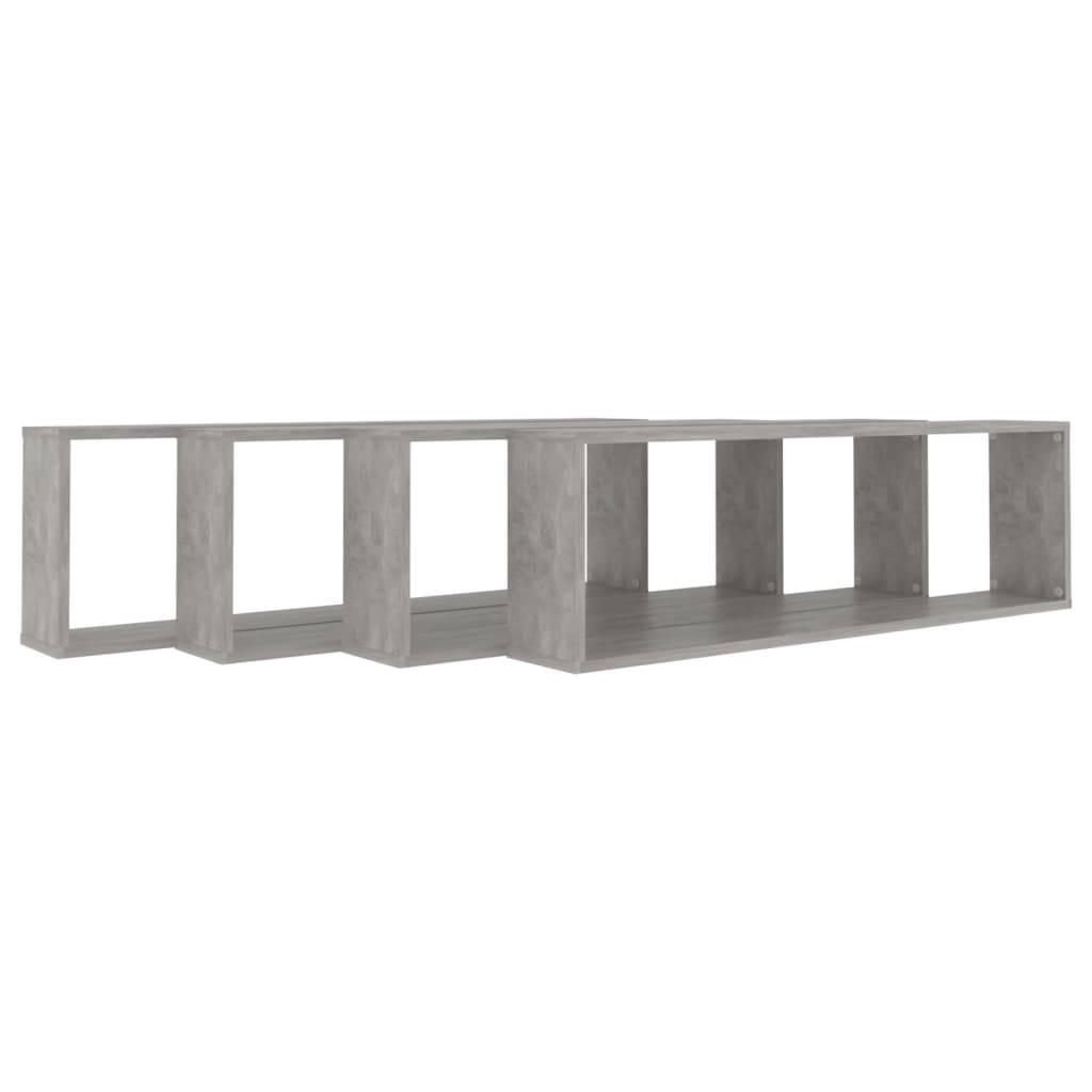 vidaXL Würfelregale 4 Stk. Betongrau 100x15x30 cm Holzwerkstoff